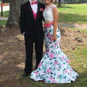 Floral and lace dress